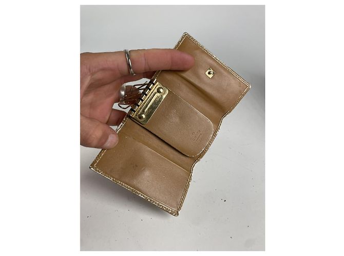 Borsa in cotone beige Gucci Queen Margaret - vista 4