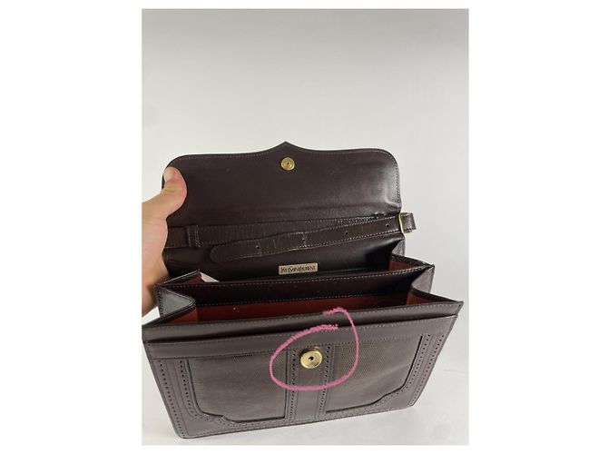 Borsa in pelle Joan Brown di Saint Laurent Marrone - vista 4