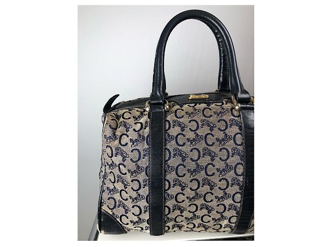 Céline Borsa in pelle nera Celine Tambour Nero - vista 5