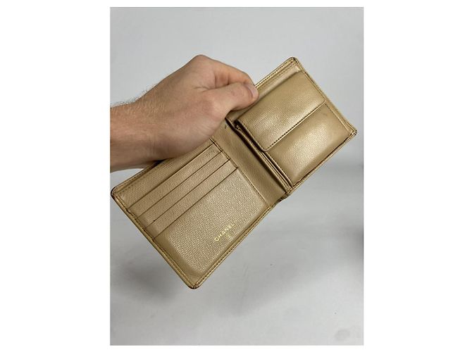 Classique Portefeuille en cuir beige Chanel 2.55 - vue 3