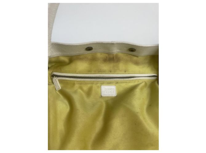 Weiße Lederhandtasche von Gianni Versace - Ansicht 4