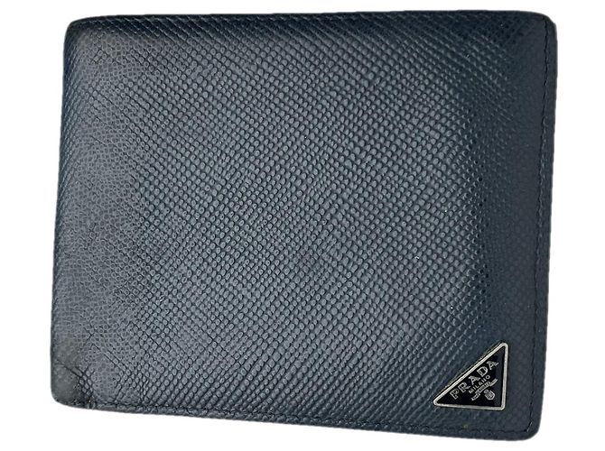 Borsa in pelle navy Prada Tessuto Blu navy - vista 2