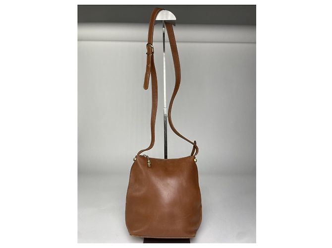 Borsa a secchiello in pelle marrone Gucci GG Marmont - vista 2
