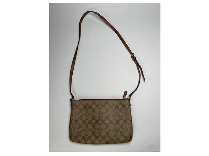 Borsa a mano in pelle marrone Sufflette Signature di Coach - vista 5