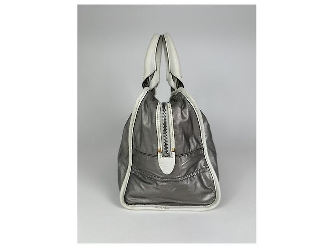 Céline Bolso de mano de cuero plateado Celine Plata - vista 4