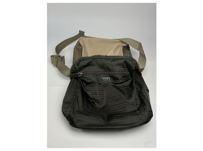 Borsa a mano in cotone marrone Re-Nylon di Prada - vista 2