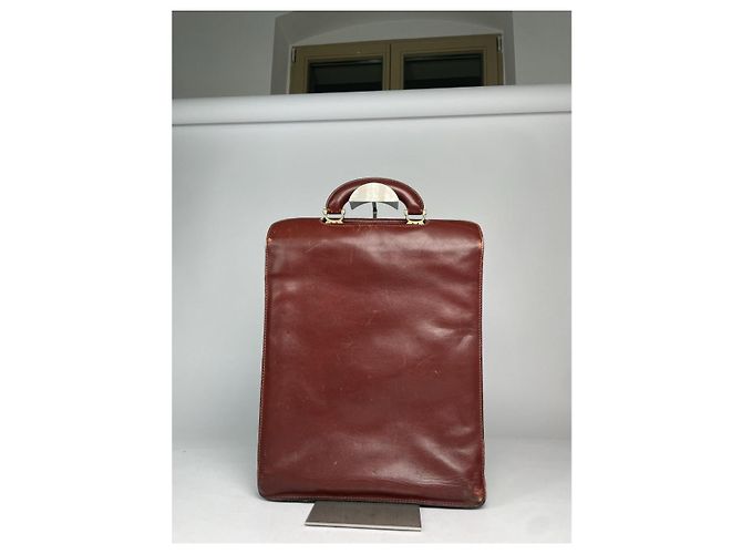 Borsa in pelle bordeaux Cartier Bordò - vista 5