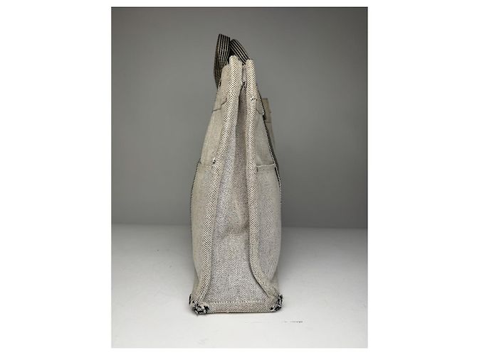 Bolso de mano de algodón beige de Hermès - vista 4