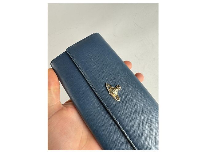 Vivienne Westwood blauer Leder Geldbeutel - Ansicht 3