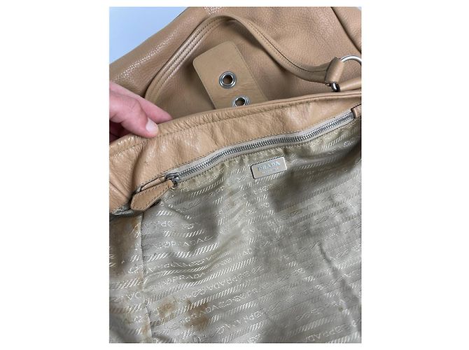 Borsa a mano in pelle marrone Prada Bibliothèque - vista 3