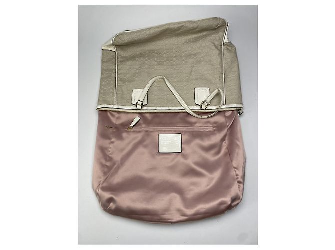 Borsa a mano in cotone bianco Sufflette Signature di Coach - vista 2