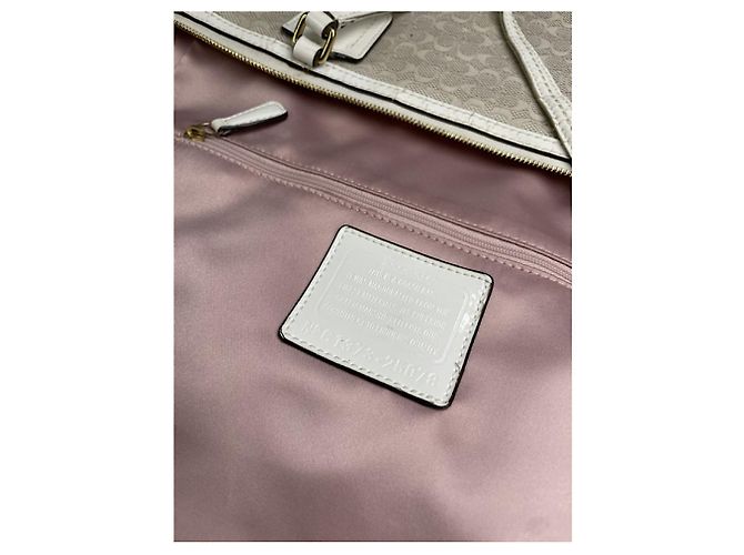 Borsa a mano in cotone bianco Sufflette Signature di Coach - vista 3