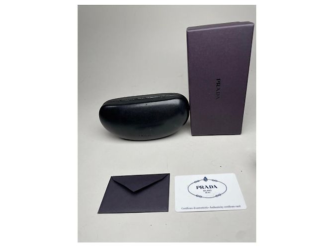 Occhiali da sole in plastica nera Prada Nero - vista 4