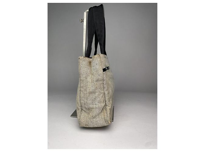Bolso de mano de algodón negro Prada - vista 3