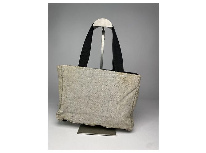 Bolso de mano de algodón negro Prada - vista 4