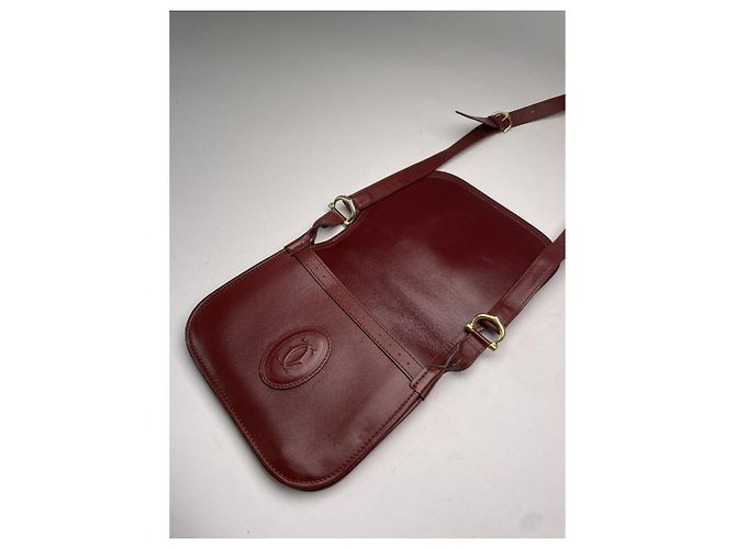 Borsa in pelle bordeaux Cartier Bordò - vista 2