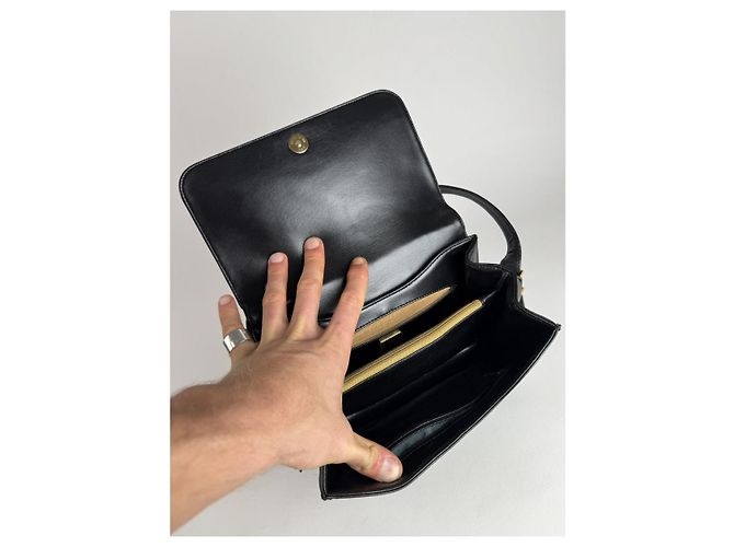 Sac à main en cuir noir Givenchy 4G - vue 3