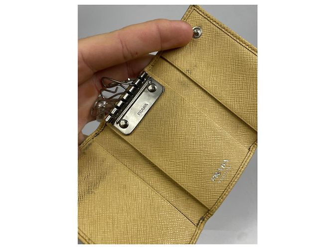 Borsa in pelle beige Prada - vista 5