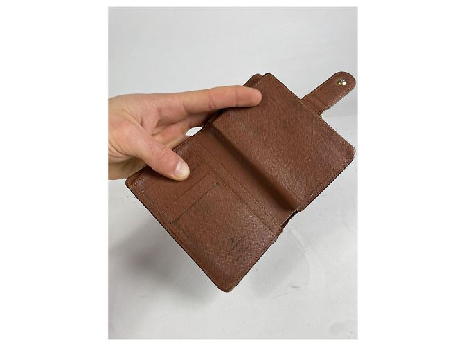 Billetera de cuero marrón Louis Vuitton Flore Castaño - vista 3