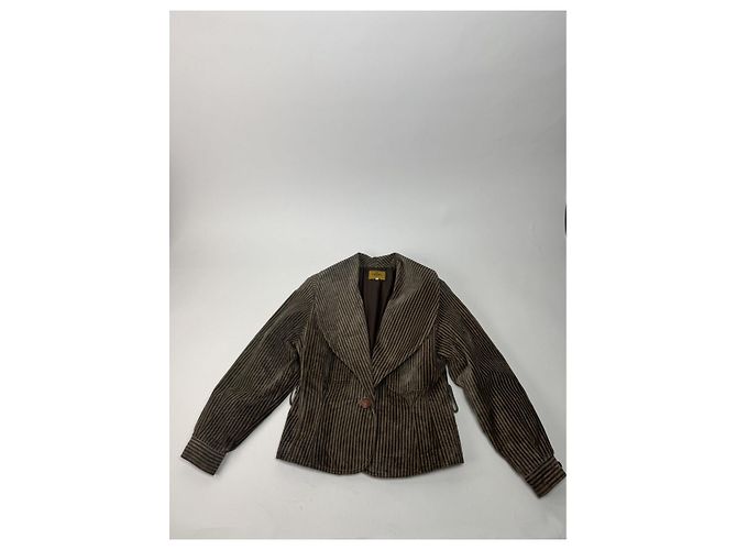 Abrigo trench de cuero marrón Fendi Castaño - vista 2