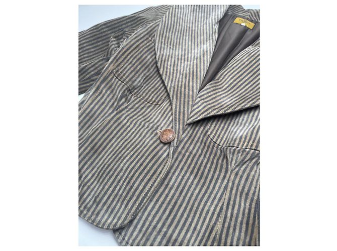 Abrigo trench de cuero marrón Fendi Castaño - vista 4
