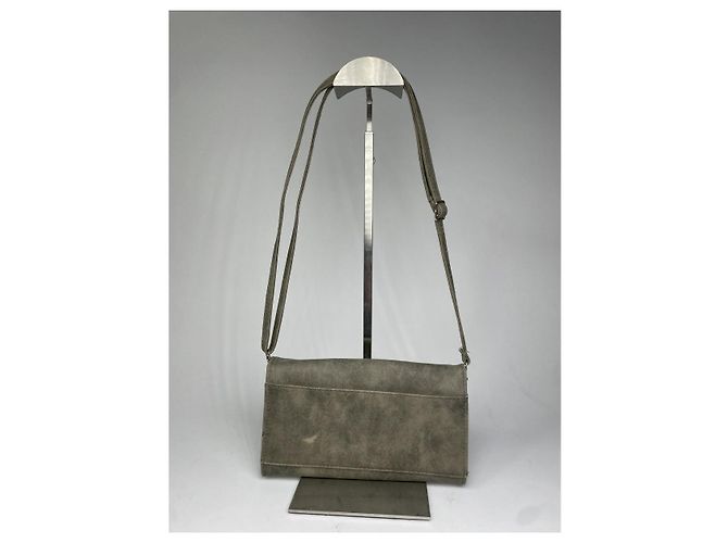 Y'S Borsa in suede grigia Y Grigio - vista 4
