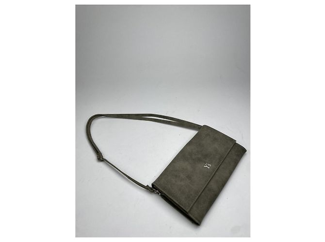 Y'S Borsa in suede grigia Y Grigio - vista 5