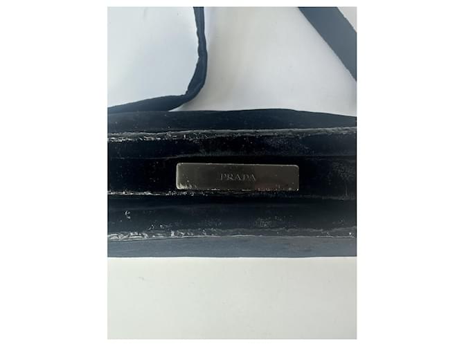 Borsa in cotone nero Prada Re-Edition 2002 - vista 5