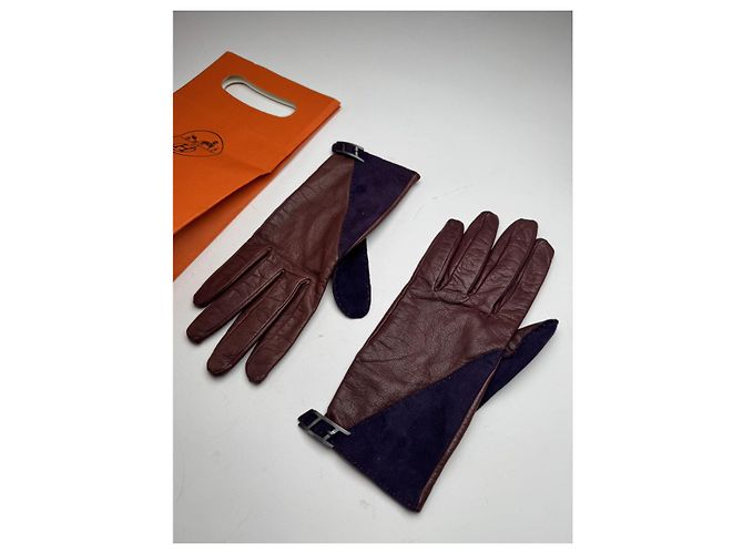 Guanto in pelle viola Soya di Hermès Porpora - vista 2