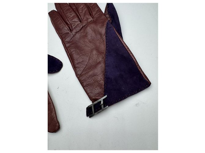 Guanto in pelle viola Soya di Hermès Porpora - vista 3