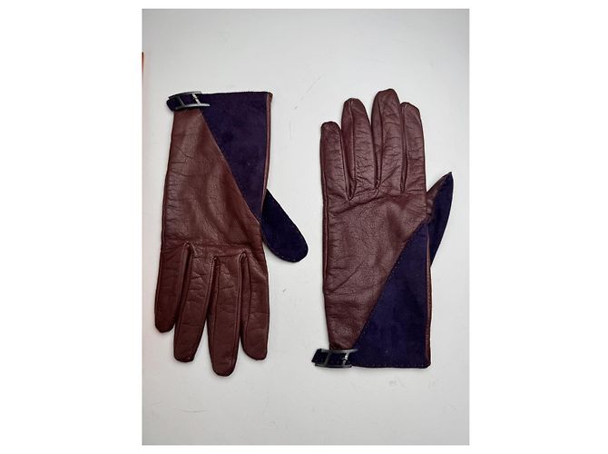Guanto in pelle viola Soya di Hermès Porpora - vista 4
