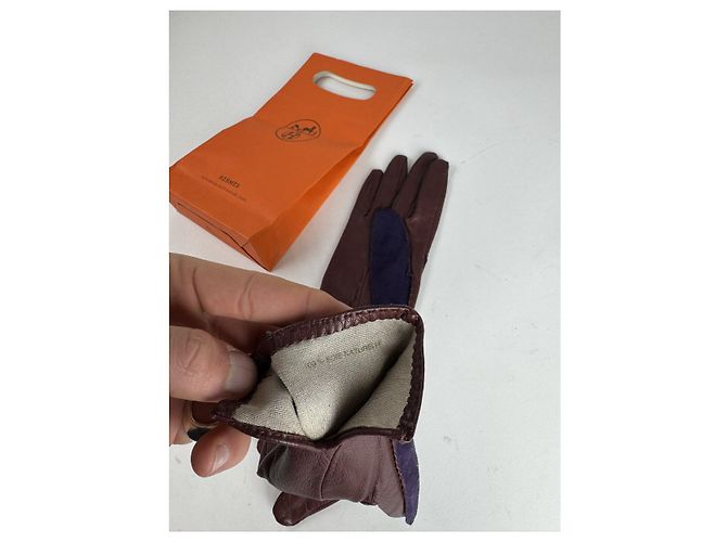Guanto in pelle viola Soya di Hermès Porpora - vista 5