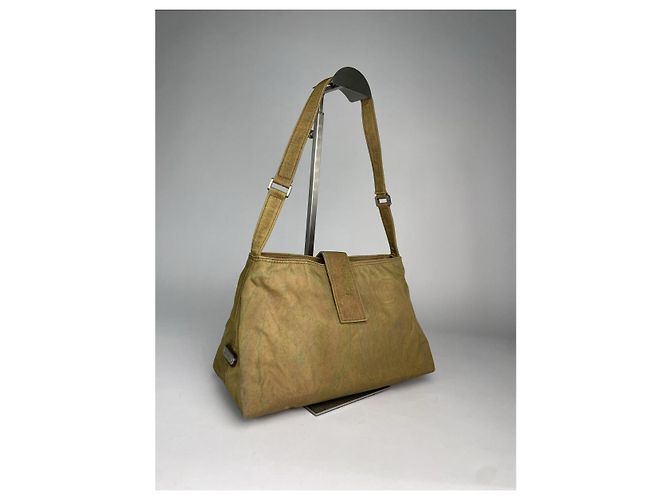 Borsa a mano in cotone verde Etro - vista 4