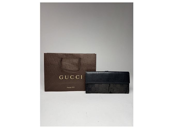 Portafoglio in cotone nero Gucci Zumi - vista 2