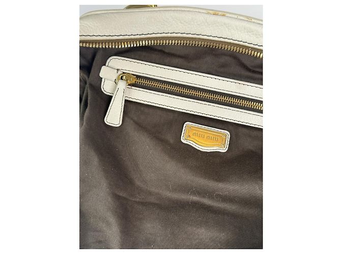 Borsa in pelle bianca Miu Miu Bianco - vista 2