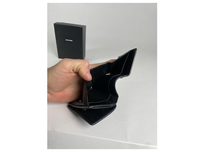 Schwarze Lederbörse von Saint Laurent - Ansicht 4