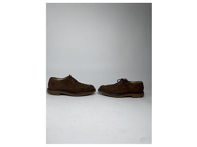 Giorgio Armani Scarpe in Pelle Marrone con Lacci - vista 2