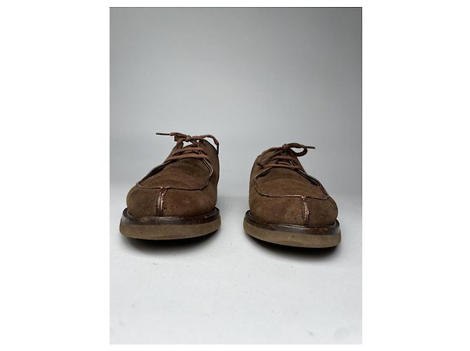 Giorgio Armani Scarpe in Pelle Marrone con Lacci - vista 4