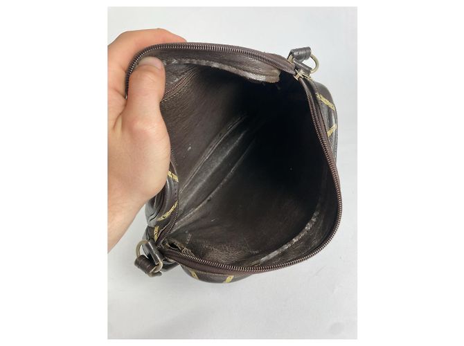 Borsa a mano in pelle marrone Longchamp - vista 2