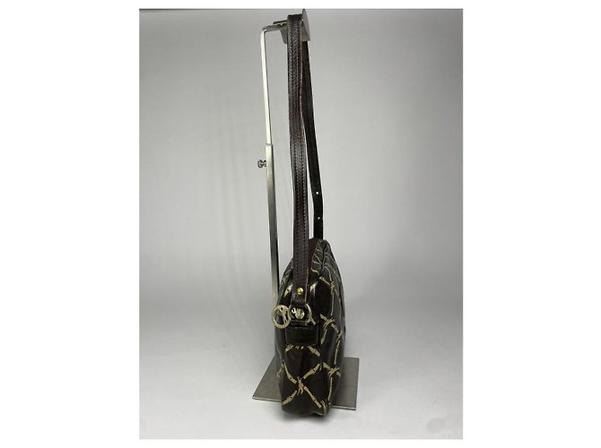 Borsa a mano in pelle marrone Longchamp - vista 4