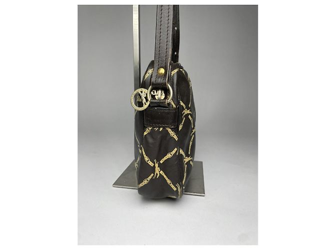 Borsa a mano in pelle marrone Longchamp - vista 5