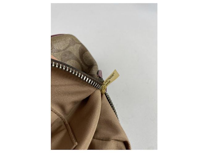 Borsa a mano in pelle marrone Sufflette Signature di Coach - vista 3