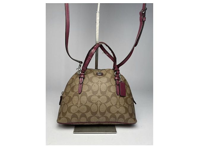Borsa a mano in pelle marrone Sufflette Signature di Coach - vista 4