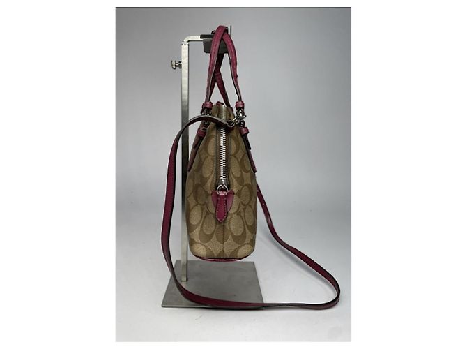 Borsa a mano in pelle marrone Sufflette Signature di Coach - vista 5