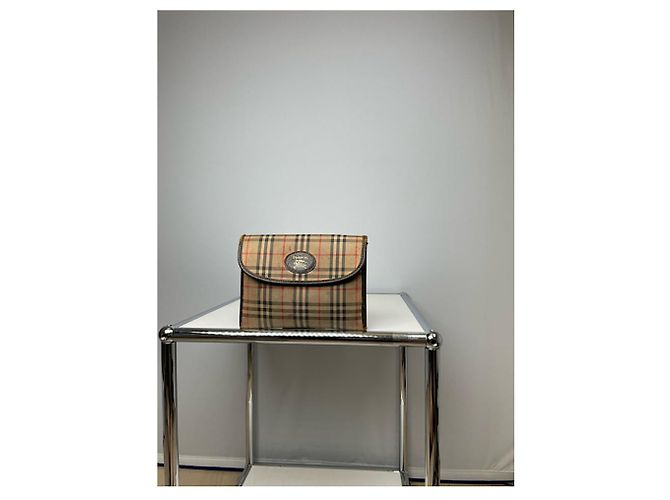 Clutch in cotone beige Burberry - vista 5