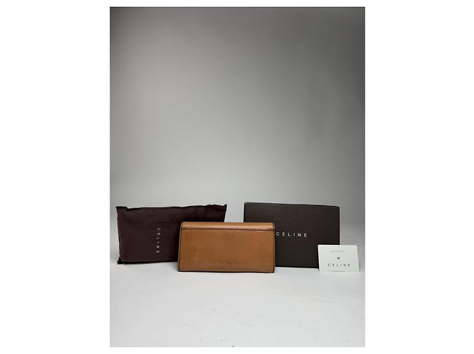 Céline Cartera de cuero marrón Celine Triomphe Castaño - vista 3