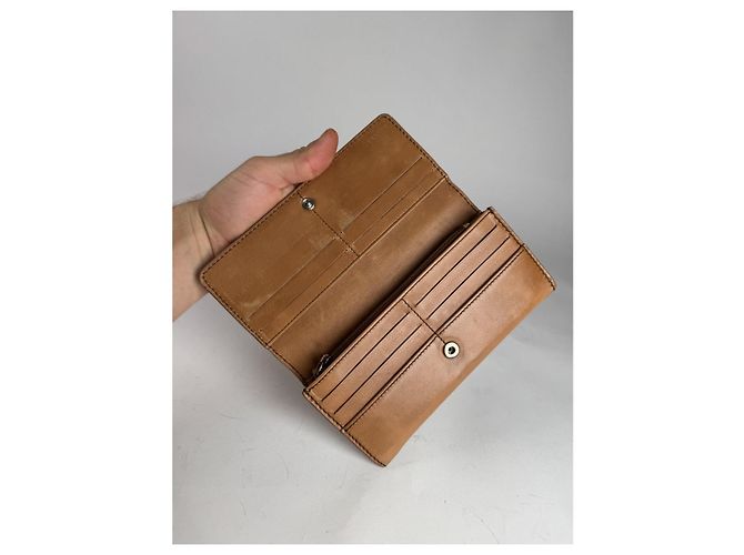 Céline Cartera de cuero marrón Celine Triomphe Castaño - vista 4