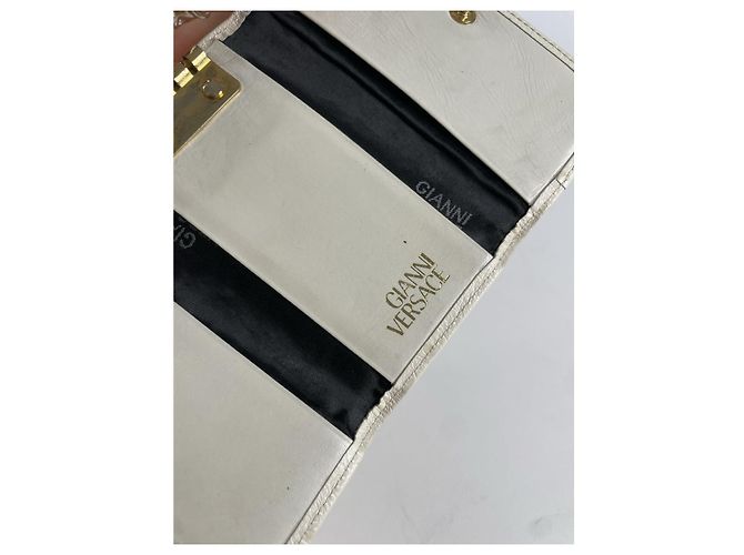 Borsa in struzzo bianca Gianni Versace Bianco - vista 5