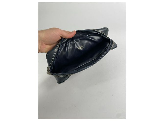 Céline Clutch Vintage in Pelle Nera Celine Triomphe Nero - vista 2