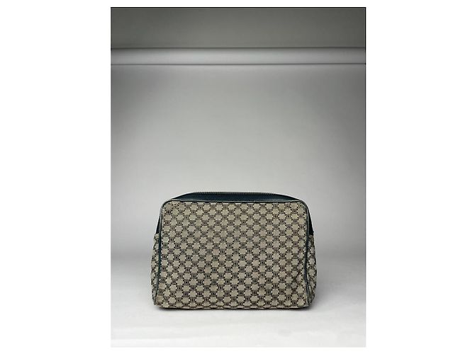 Céline Clutch Vintage in Pelle Nera Celine Triomphe Nero - vista 4